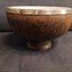 Victorian era silver-plated bowl with oak wood.