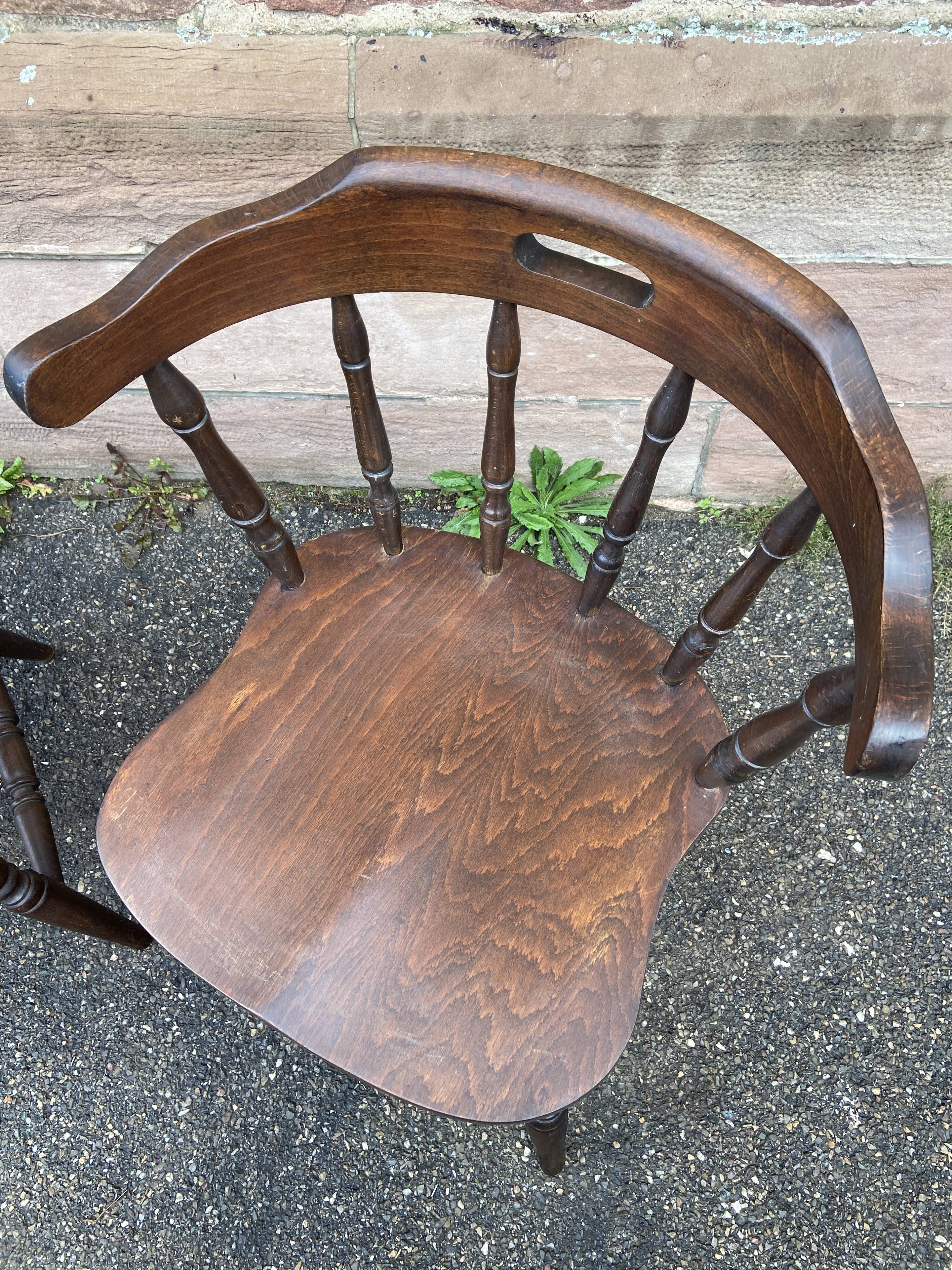 Vintage Hutten style 80s Western bistro wooden armchairs