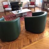 Pair of armchairs swivelling Saturn de Bournas