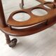 Scandinavian rolling service wood glass and brass