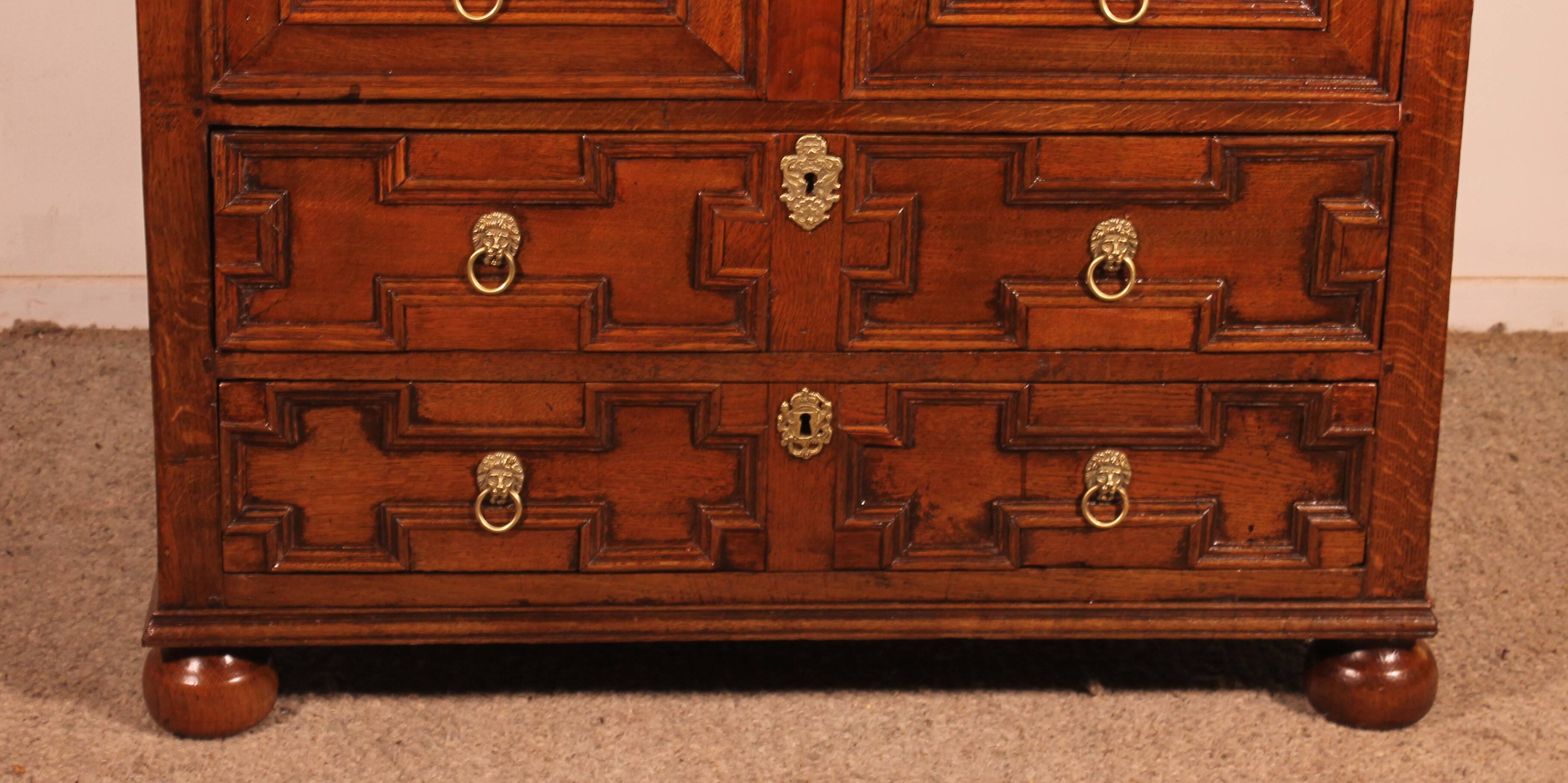 Jacobean Oak Commode 17th Century