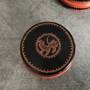 Asia decor animal paint decor of animal paint orange/black indoor laqué