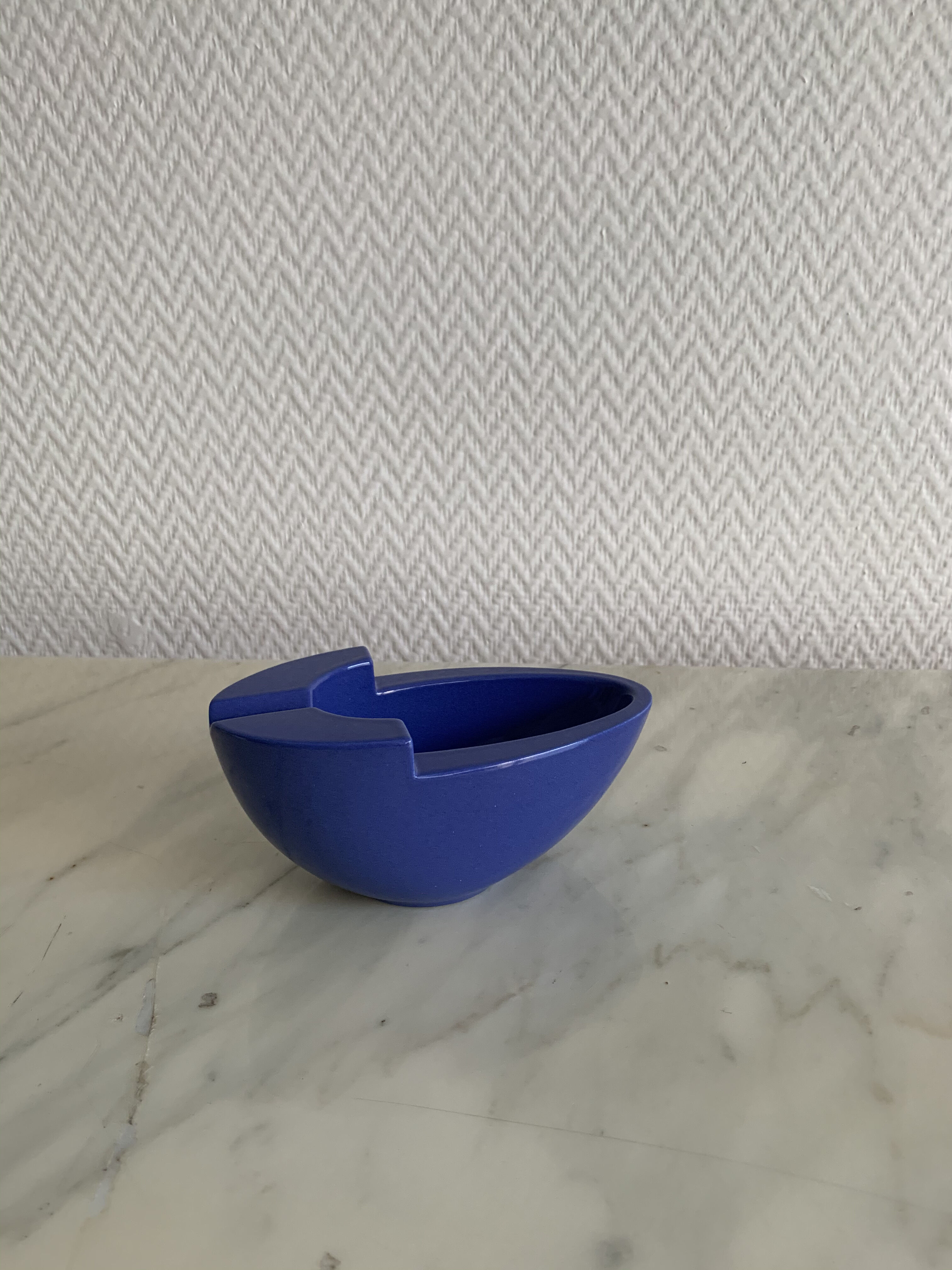 Claude Dumas blue ceramic ashtray