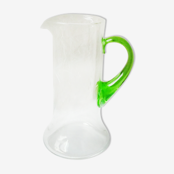 Pichet carafe a vin blanc decor grappe de raisin grave alsace