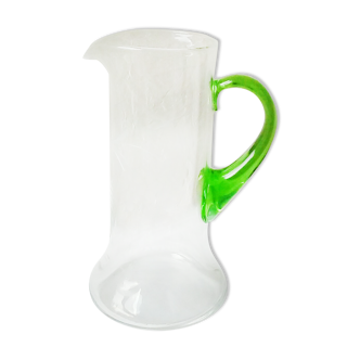 Pitcher decanter with white wine decor bunch of gravel grape alsace