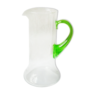 Pichet carafe a vin blanc decor grappe de raisin grave alsace