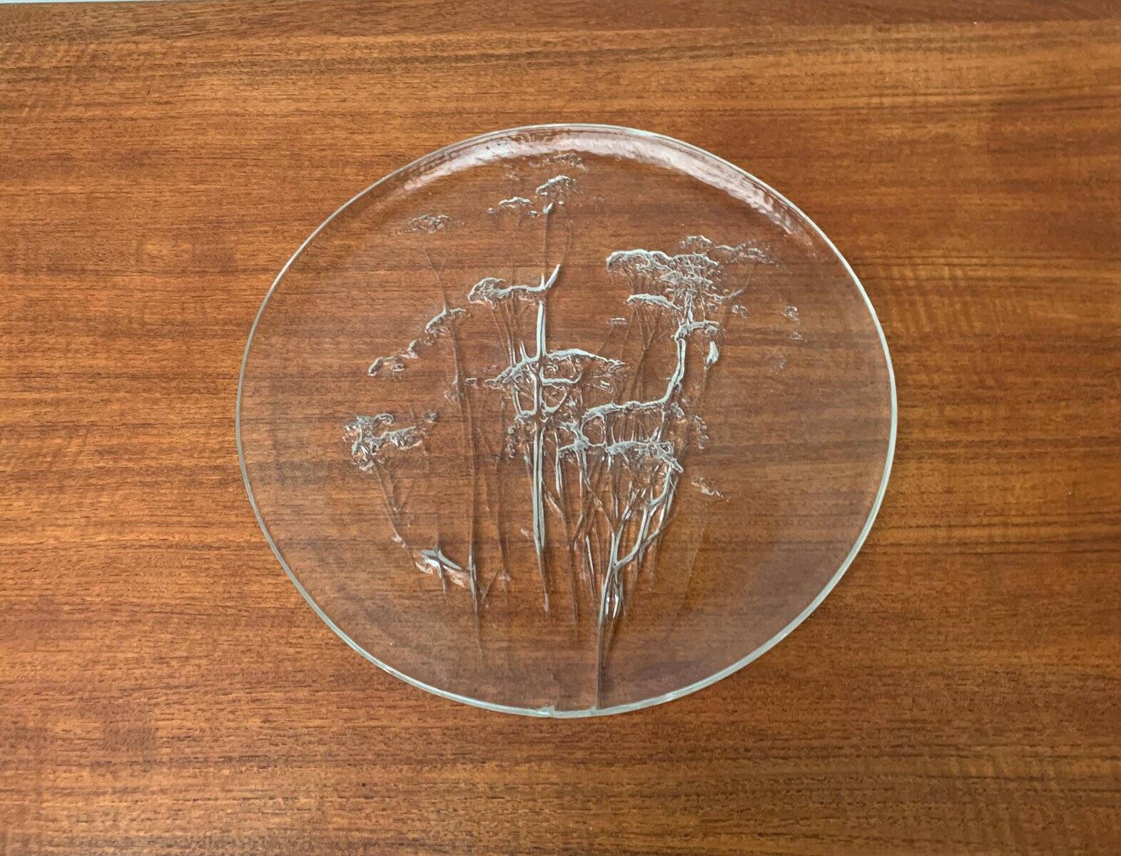 Large Finnish Glass Plate from the Mid-Century by Kaija Aarikka for Humppila