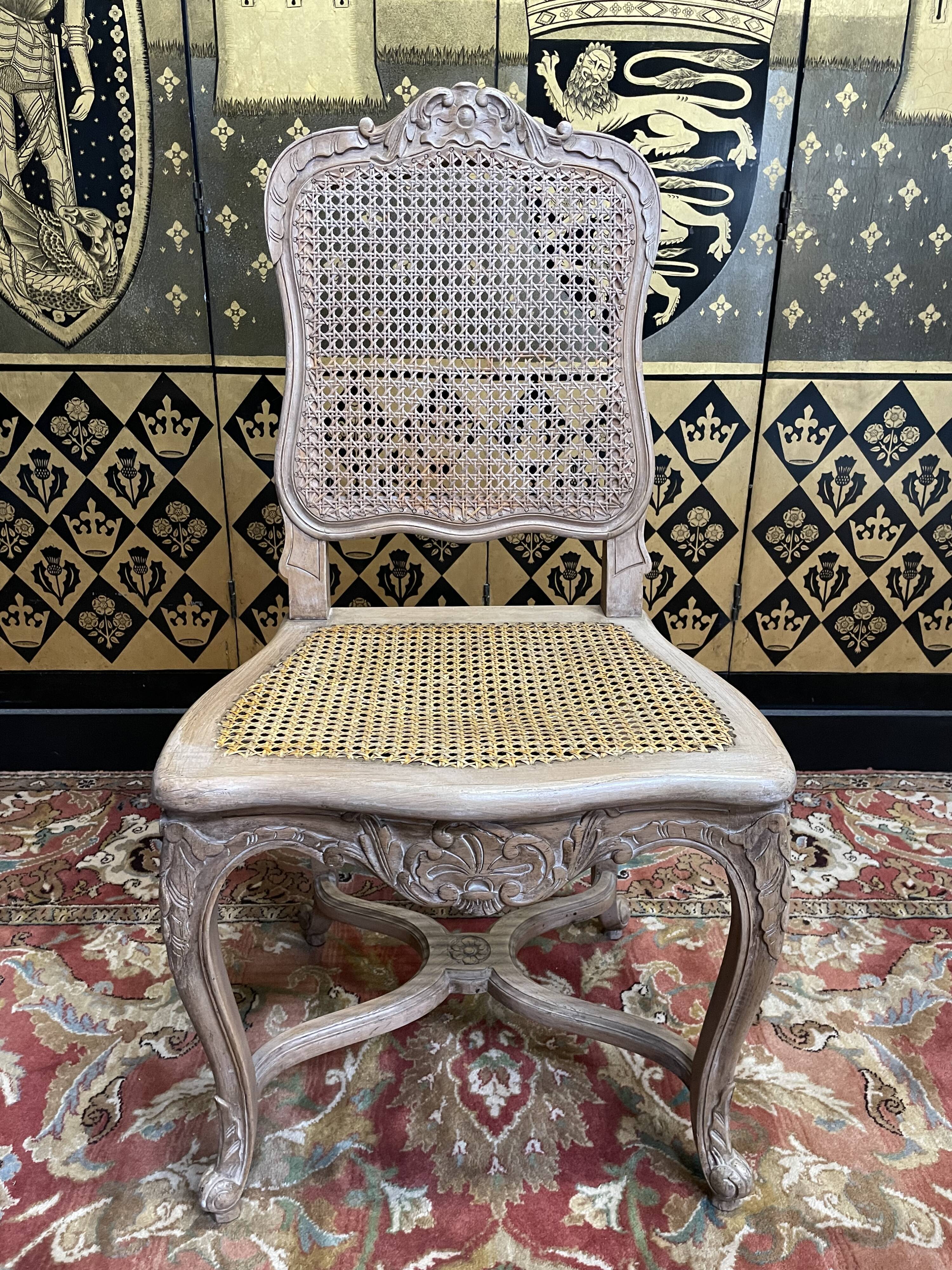 Set of 6 Louis XV style caned chairs - Regency