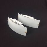 Postmodern glass and metal wall lights, set of 2