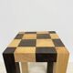 Table d'appoint en bois massif vintage style échiquier, années 1970