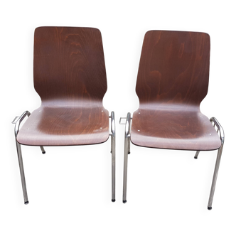 paire de chaises vintage contre plaque thermoforme