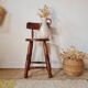 Antique wooden chair - oak - folk art - brutalist
