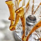 Lámpara de mesa de cristal. Italia, 1970s.