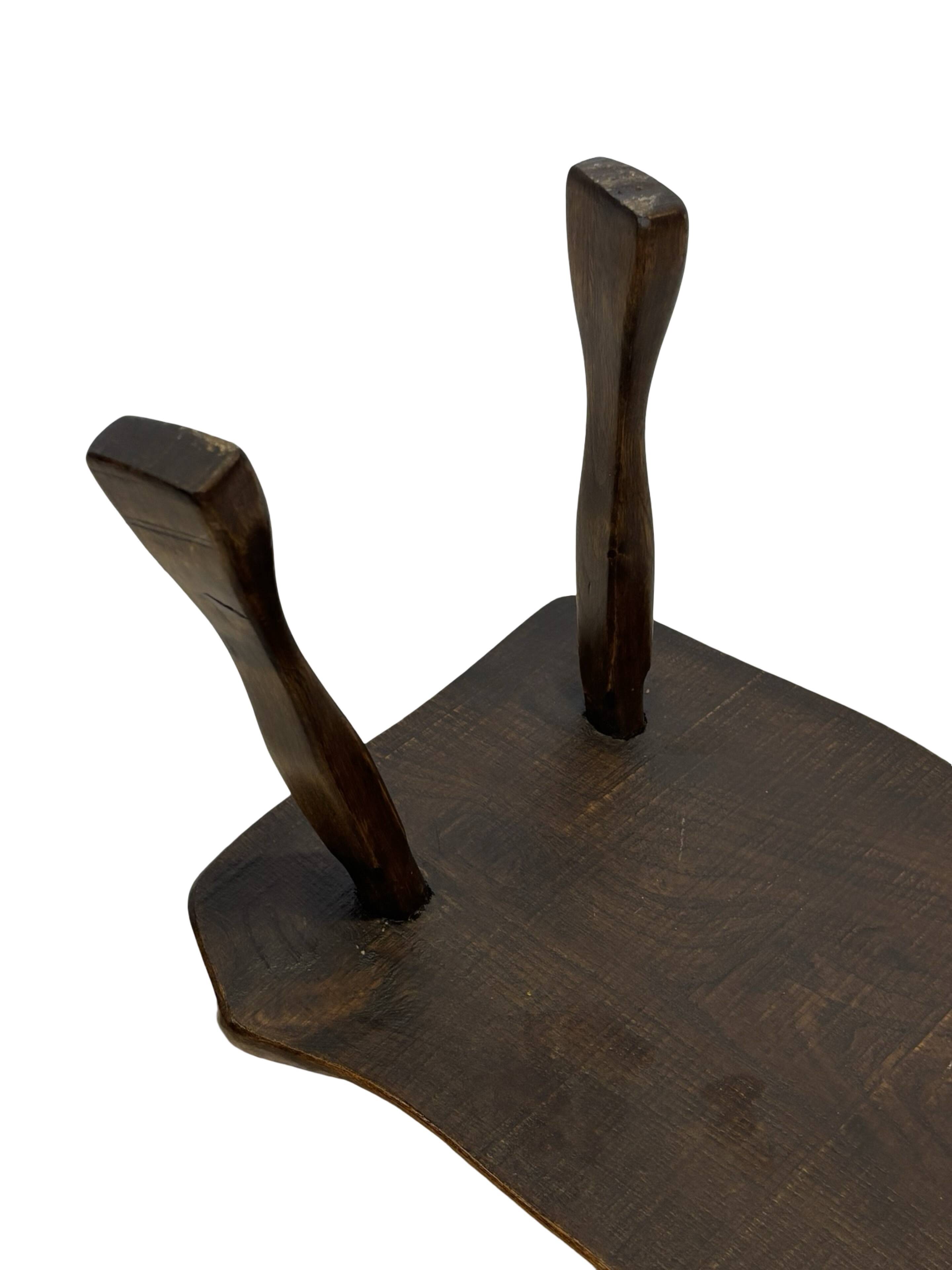 Mid-Century Organic Wooden Side Tables, circa 1960's wabi sabi brutalist