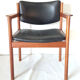 Set of 6 teak and leather armchairs. Denmark 1960s