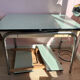 Table Formica vert d eau avec ses 2 rallonges