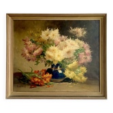 Floral still life signed by Edmond Van Coppenolle, oil on canvas 19th century.