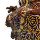 Important Longchamp Griffon vase in golden ceramic