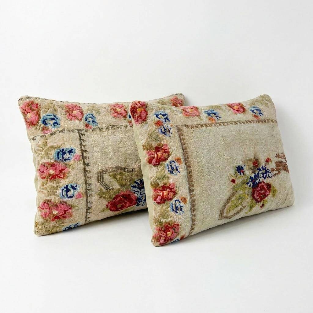 Set of 2 vintage kilim cushion covers 41x61 cm