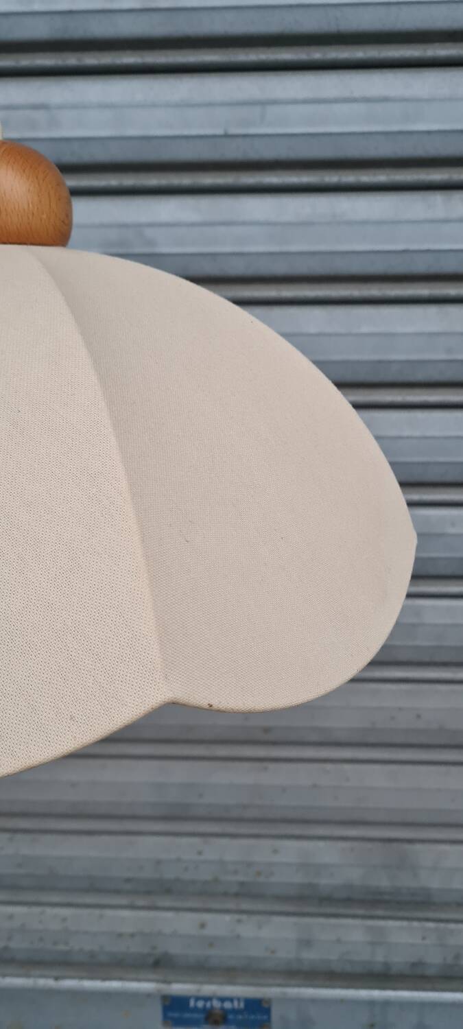 Cotton and wood pendant light