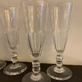 6 antique champagne flutes with cut sides