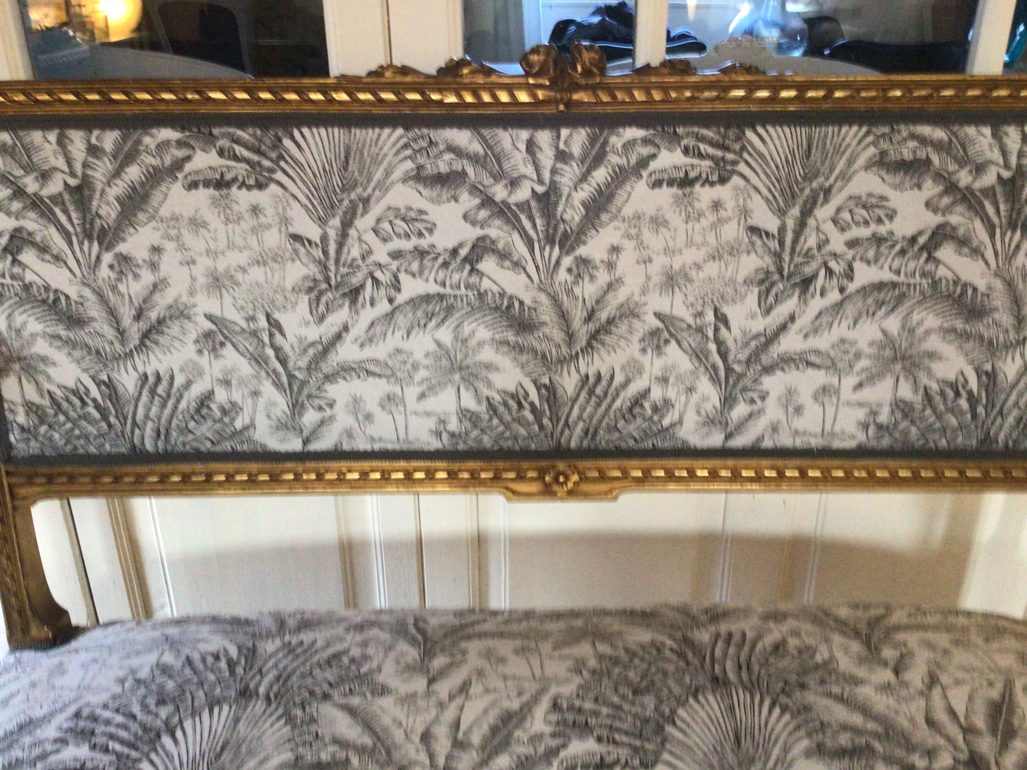 Louis XVI gilded style bench
