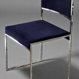 Set of 4 chairs and 2 armchairs model SQ by Willy Rizzo 1970
