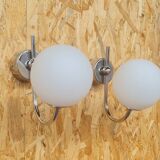 Pair of ball and chrome wall lights