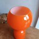 Lampe champignon Space Age en verre opalin orange 1970