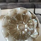 Murano Ruffled Bowl/Centerpiece, Pearly Iridescent Taupe Color. Diameter 24.5 cm