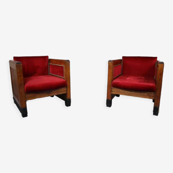 Pair of Amsterdamse School armchairs
