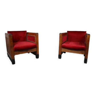 Pair of Amsterdamse School armchairs