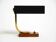 Beautiful small Mid Century Modern metal and brass table lamp with teak bas