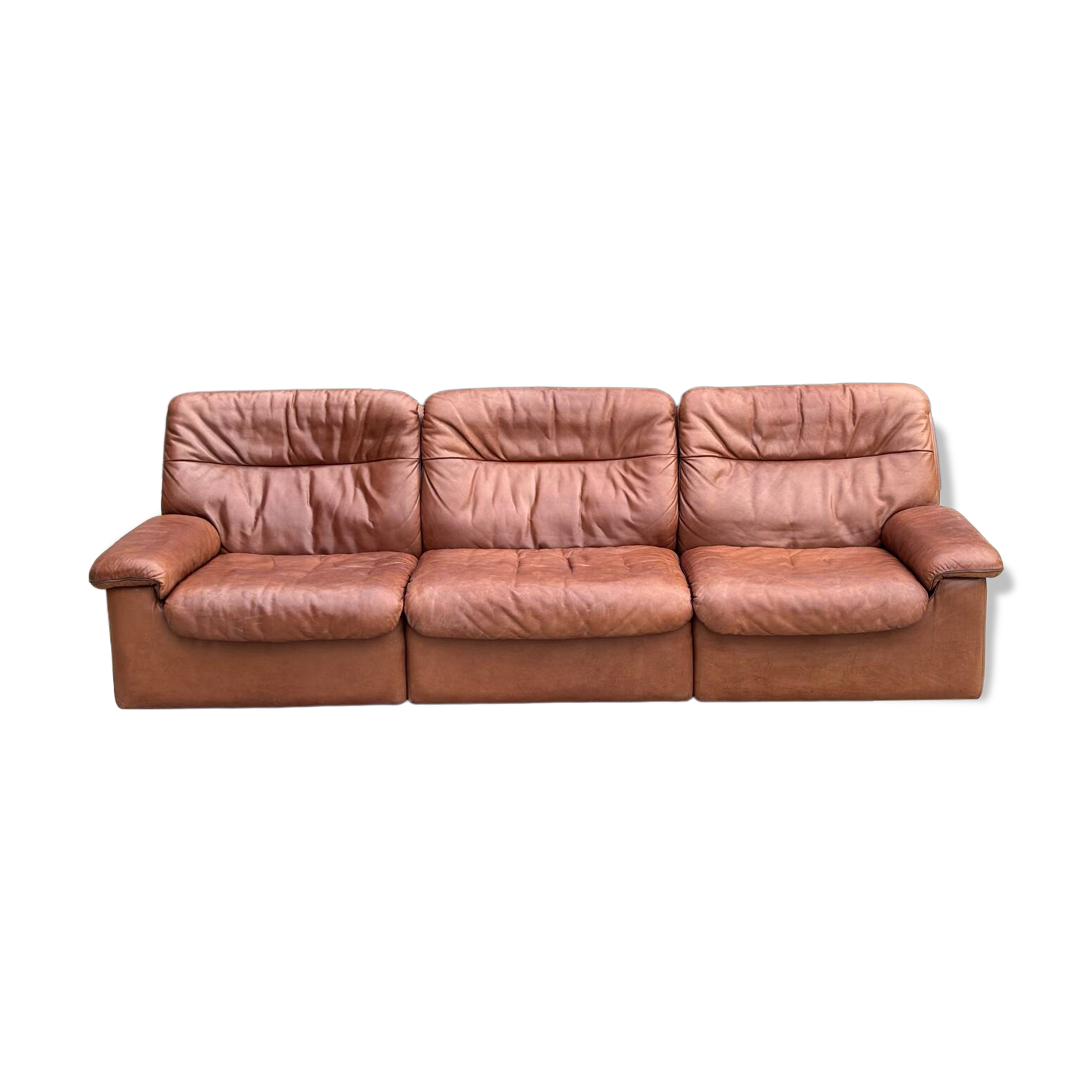 DS-66 Sofa in brown leather – 3-seater – Swiss vintage design