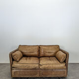 Roche Bobois 80s 2-seater leather sofa
