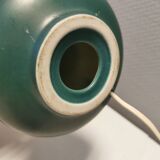Lampe de table en céramique verte/bleue, danoise des années 1970.