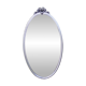 Oval mirror 66x37 Louis XVI style knot in vintage silver metal from the 70s