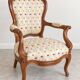 Antique wooden armchair – Louis XV style – floral fabric