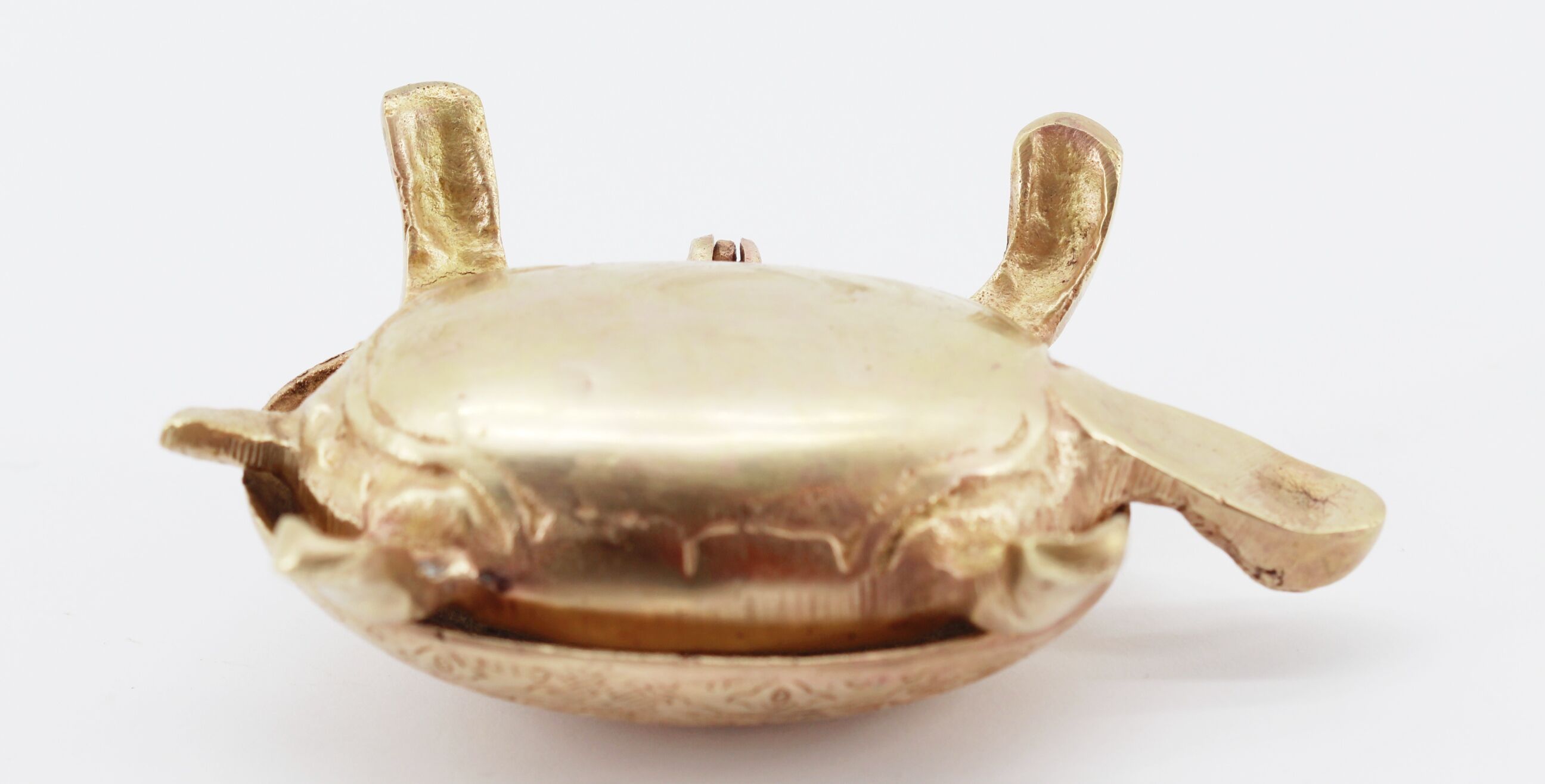 Old brass turtle ashtray