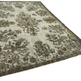 Handmade hi-low pile oriental grey rug, 1980s, 206 cm x 297 cm