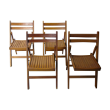 Chaises de jardin pliantes en bois verni