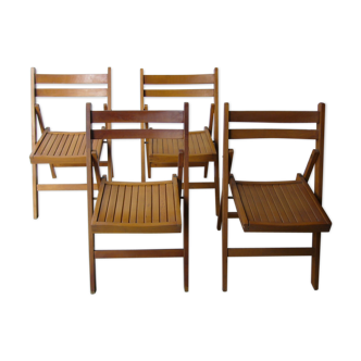 varnished wooden folding garden chairs