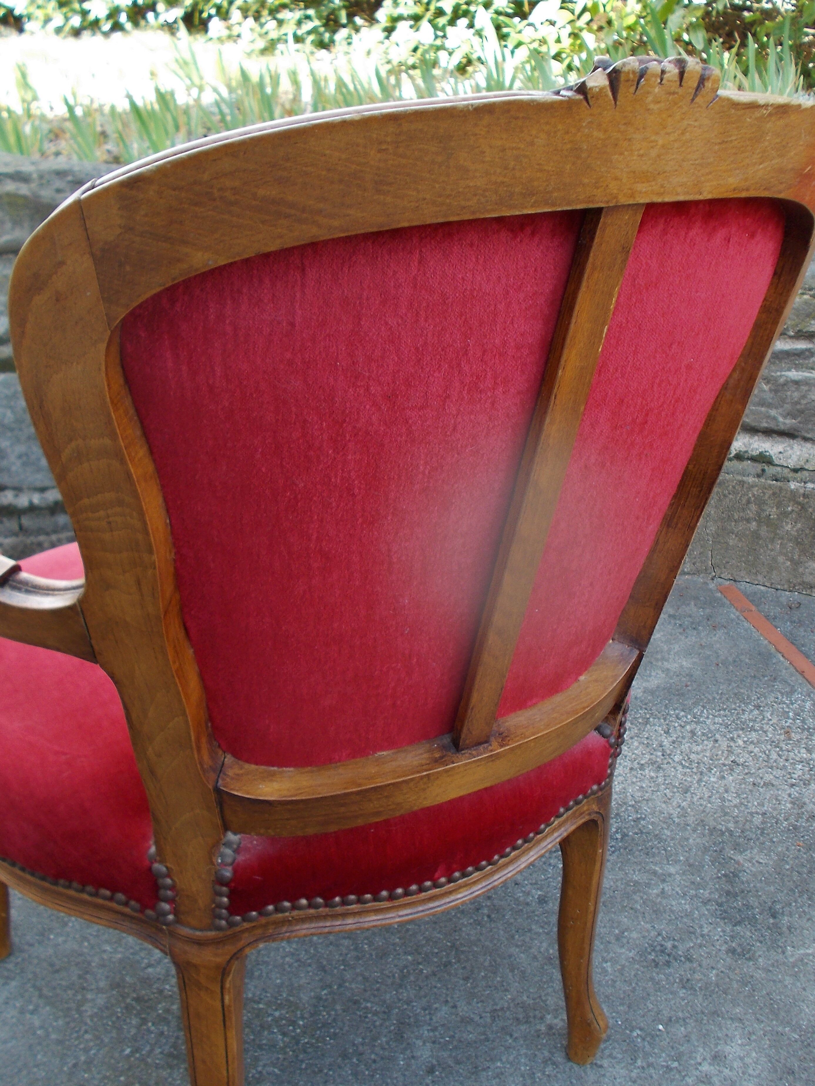 Pair of Louis XV style armchairs