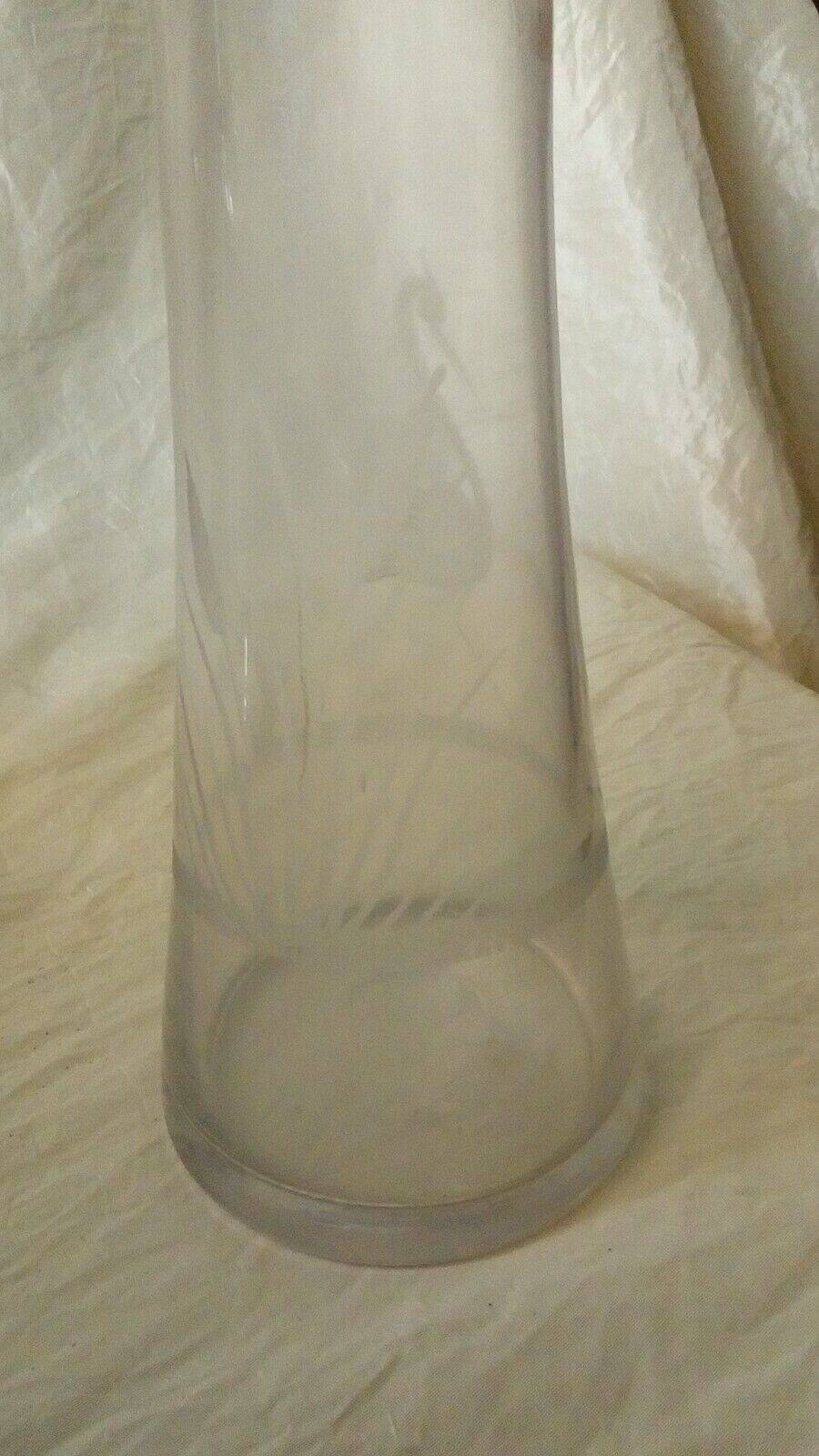 Engraved glass hyacinth vase heron decoration*