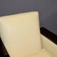 Paire de fauteuils art deco en palissandre et cuir beige
