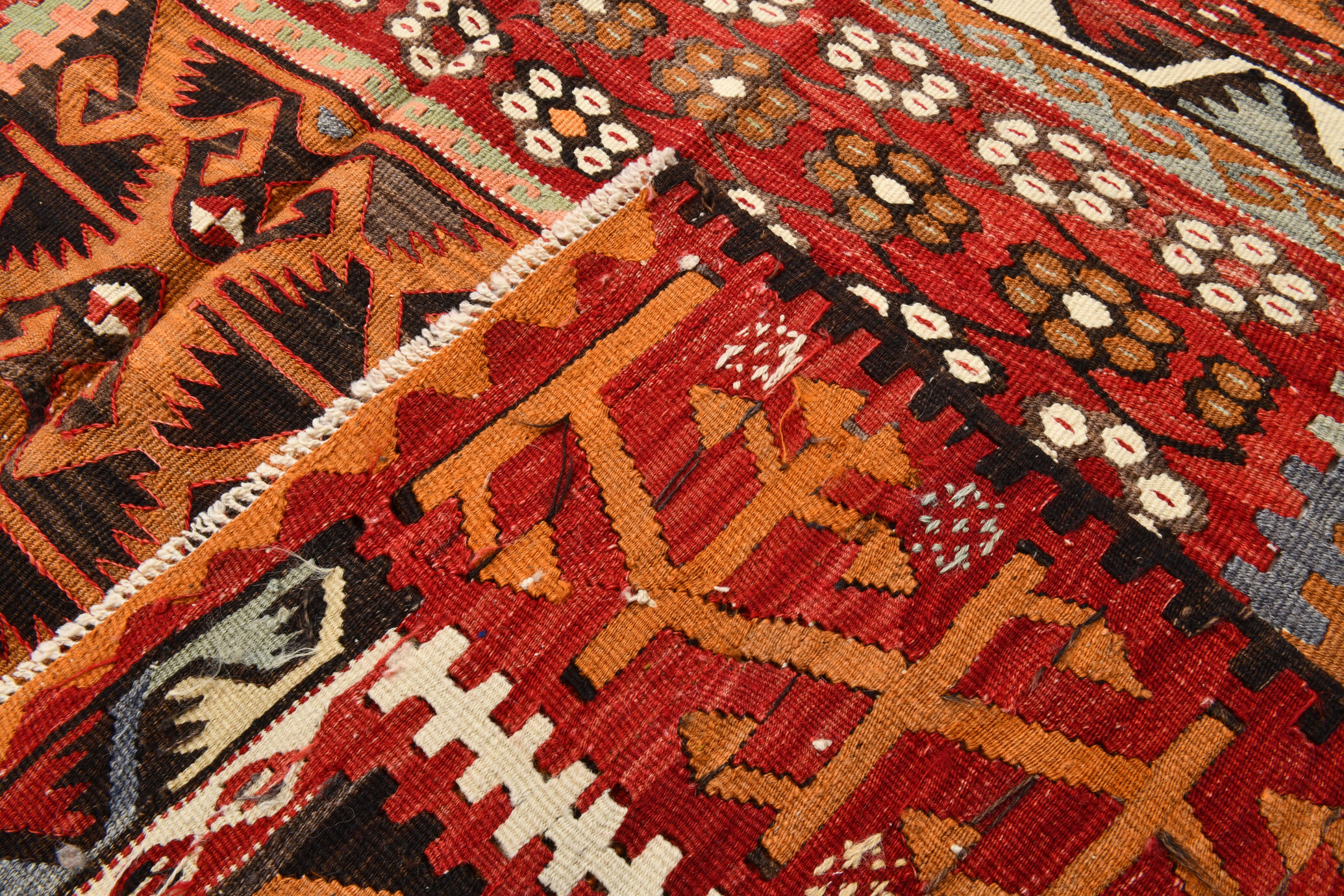 Primitive turkish kilim rug 311x187cm