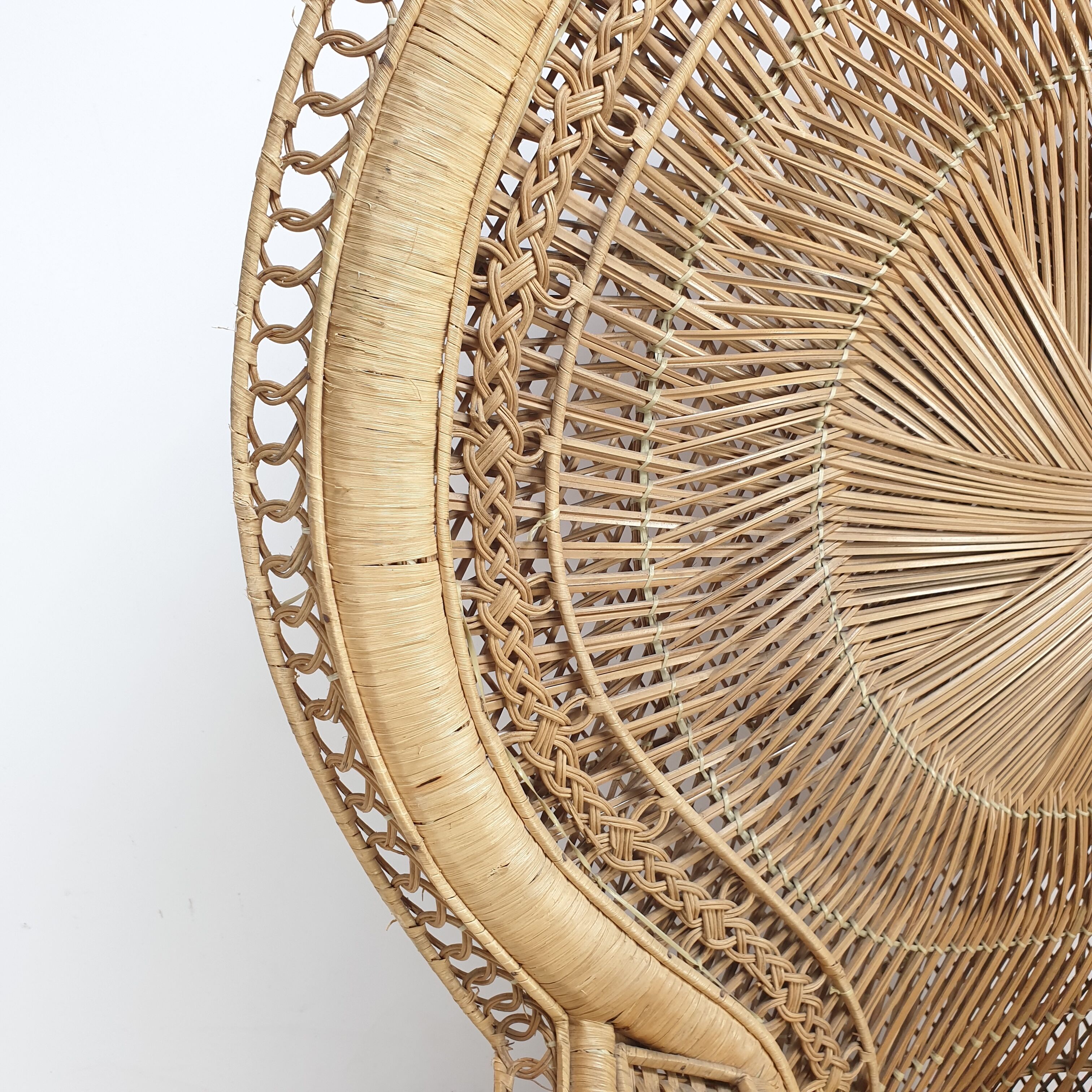 Emmanuelle in rattan and wicker armchair Italy 1960's