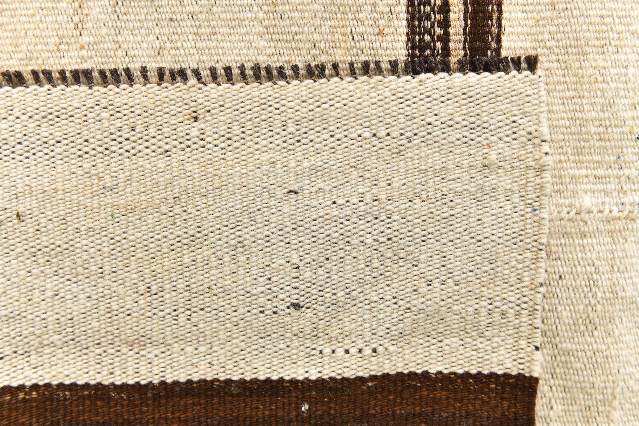 9x11 Beige & Light Brown Handwoven Kilim Rug For Living Room, 262x338 Cm