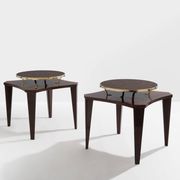 Alberto Pinto pair of wenge and brass side tables 1990