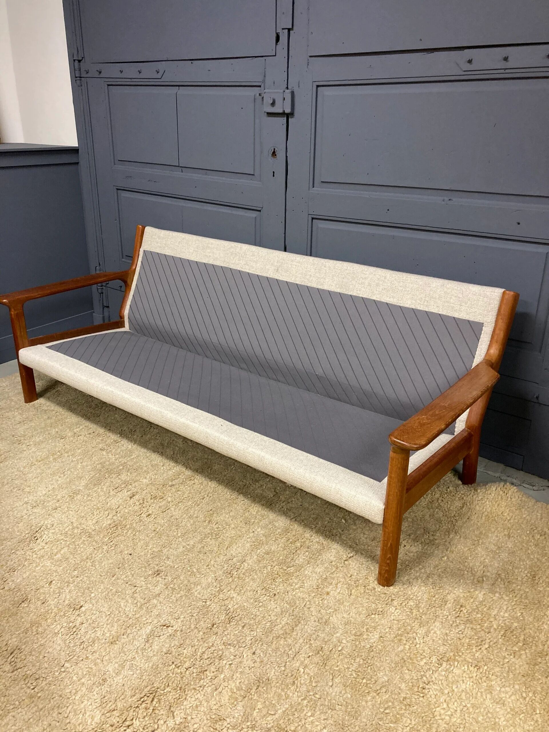 Vintage Danish three-seater sofa
